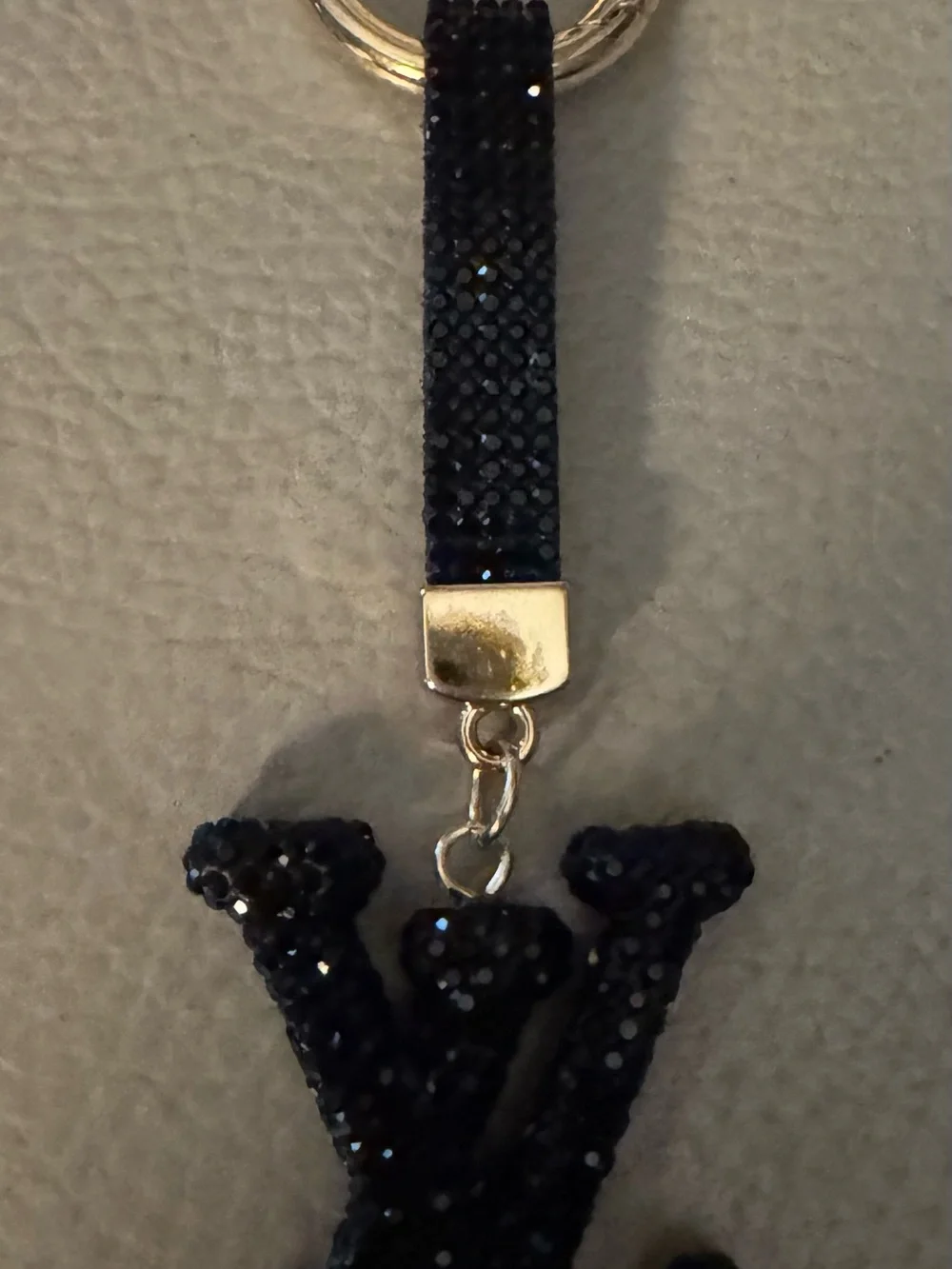 Designer-Inspired Crystal Logo Keychain,Black, Silver, Rose Gold. $12 each/2/$20